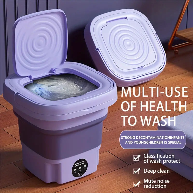 Mini Portable Folding Washing Machine – Perfect for Everyday Use, Dorms & Travel | 8L Capacity, Compact & Easy to Store.