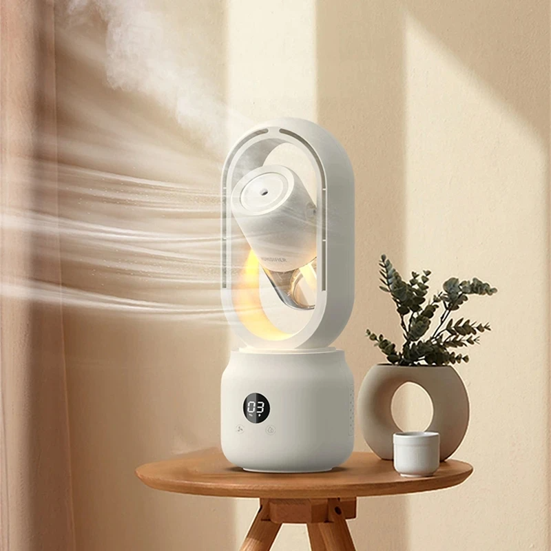 Portable USB Rechargeable Bladeless Mist Fan & Humidifier